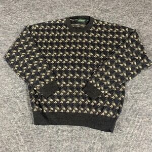 Hill & Archer Sweater Mens XL Gray Pullover Acrylic Geometric Heavyweight